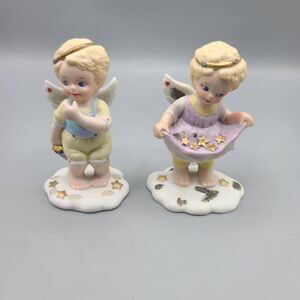 Vintage 1990s Bronson Collectibles Tender Heart Angels Set of 2